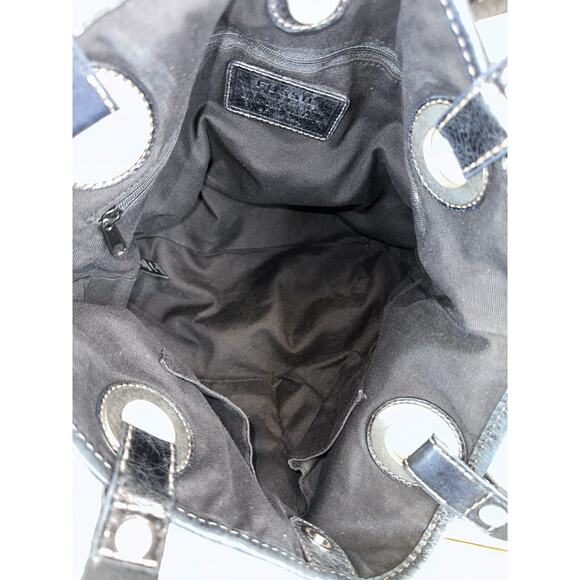 FOSSIL Long Live Vintage BLACK Leather Hathaway Tote Bag Medium - Picture 10 of 10